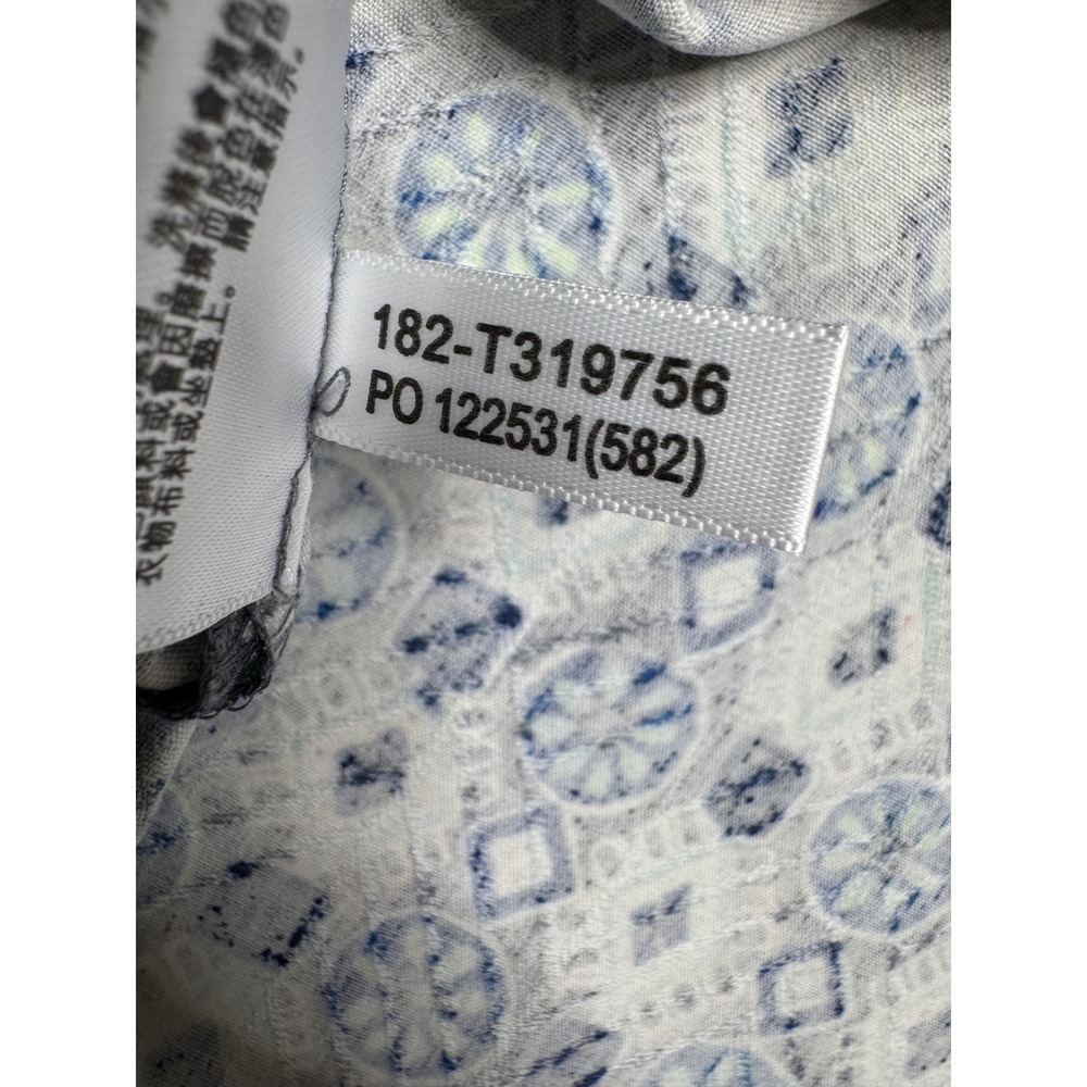 Tommy Bahama Mens XXL 100% Silk Short Sleeve Button Up Shirt Blue Geometric - Picture 4 of 7